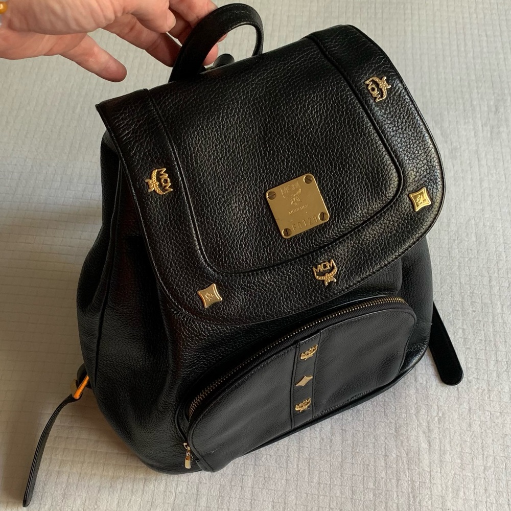Genuine Leather MCM Inspired Backpack Purse